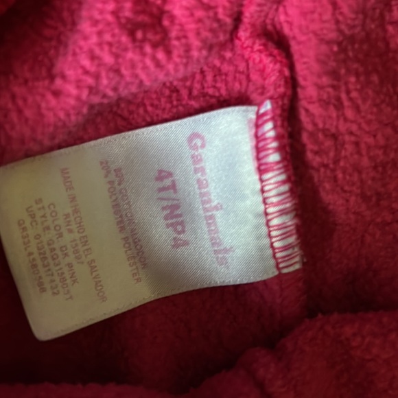 Garanimals Pink Cotton Joggers Size 4t - Picture 4 of 4